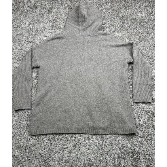 Pure‎ Jill Hoodie Sweater Womans M Gray Knit Ribbed Cozy Soft Pullover - Picture 9 of 9